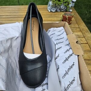 Black slip on flats